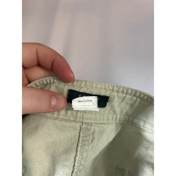 J Crew Skirt 10 Tan A Line Midi Linen Blend Y2K Vintage - Picture 10 of 11